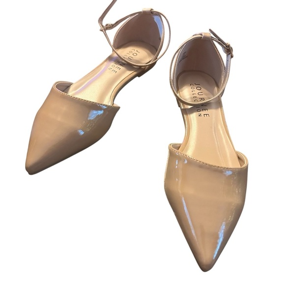 Journee Collection Reba Patent Taupe Ballet Flats Size 6.5 - Picture 1 of 10